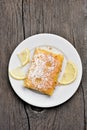 Piece of lemon pie, top view Royalty Free Stock Photo