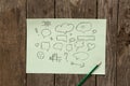 a piece of light paper with drawn speech bubbles Set of distorted circles rectangles and square empty trendy shapes