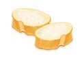 Piece of loaf for sandwich. White wheaten bread. Vector illustration. Royalty Free Stock Photo