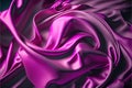 Piece of luxurious purple silk fabric with crisp, intricate folds and waves, AI-generated.
