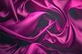 Piece of luxurious purple silk fabric with crisp, intricate folds and waves, AI-generated.