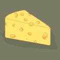 Piece Maasdam cheese. Vector illustration