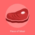 Piece of Meat Bacon Steak Bone Vector Illustration