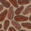 Piece of meat pattern. Steaks seamless background. Cuts o