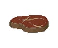 Piece of meat pixel art. pork 8 bit. Meat Pixelate vector illustration Royalty Free Stock Photo
