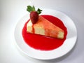 A piece of moist cheesecake. Royalty Free Stock Photo