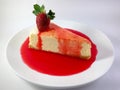 A piece of moist cheesecake. Royalty Free Stock Photo