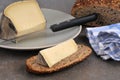 French mountain tomme on a slice of bread