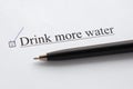 A piece of paper with the inscription drink more water from to do list