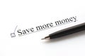 a piece of paper with the inscription save more money from to do list with