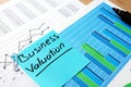 Piece of paper with words business valuation. Royalty Free Stock Photo