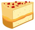 Piece of pie. Cheesecake cartoon icon. Tasty dessert