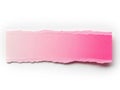 A piece of pink paper with a torn, uneven edge against a white background Royalty Free Stock Photo
