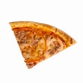 A piece of pizza paprika and egg on white background. isolate Royalty Free Stock Photo