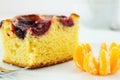 Piece of plum cake Royalty Free Stock Photo