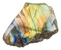 Piece of polished labrador labradorite gemstone