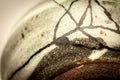 Kintsugi at middle layer work Royalty Free Stock Photo