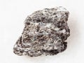 piece of quartz-biotite schist stone on white