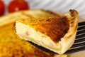 Piece of Quiche Lorraine ,close up Royalty Free Stock Photo