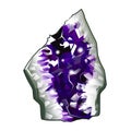 Piece of raw crystal amethyst. Vector