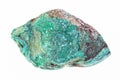 piece of raw malachite gem stone on white Royalty Free Stock Photo