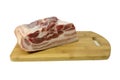 A piece of raw meat on cutting board