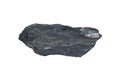 A piece raw specimen of black shale rock isolated on a white background. Royalty Free Stock Photo