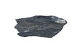 A piece raw specimen of black shale rock isolated on a white background. Royalty Free Stock Photo