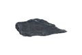 A piece raw specimen of black shale rock isolated on a white background. Royalty Free Stock Photo