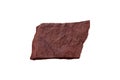 A piece raw specimen of red shale rock isolated on a white background. Royalty Free Stock Photo