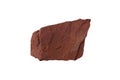 A piece raw specimen of red shale rock isolated on a white background. Royalty Free Stock Photo