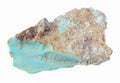 piece of raw turquoise stone on white Royalty Free Stock Photo