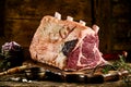 Piece of rib cote de boeuf beef with fat Royalty Free Stock Photo