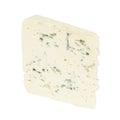 A piece of ripe blue cheese on a white background, close-up Royalty Free Stock Photo