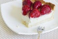 A Piece of Strawberry Cream Cheese Pie Royalty Free Stock Photo