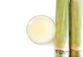 Piece of sugarcane juice in a glass. Royalty Free Stock Photo