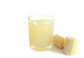 Piece of sugarcane juice in a glass Royalty Free Stock Photo