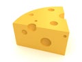 Piece of swiss cheese on a white background Royalty Free Stock Photo