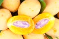 Piece of Thai tropical fruit (Marian plum) Royalty Free Stock Photo