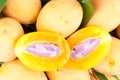 Piece of Thai tropical fruit (Marian plum)