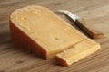 Piece of three year old Gouda cheese Royalty Free Stock Photo