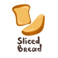 A piece of toast bread. Isolated bakery icon on white background. EPS10 vector illustration. Lunch, dinner, breakfast