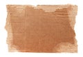 Piece of torn cardboard on a white background. Torn cardboard isolate Royalty Free Stock Photo