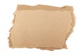 Piece of torn cardboard on a white background. Torn cardboard isolate Royalty Free Stock Photo