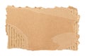 Piece of torn cardboard on a white background. Torn cardboard isolate Royalty Free Stock Photo