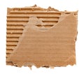 Piece of torn cardboard on a white background. Torn cardboard isolate Royalty Free Stock Photo