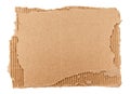 Piece of torn cardboard on a white background. Torn cardboard isolate Royalty Free Stock Photo