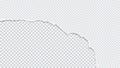 Piece of torn, ripped white squared paper is on transparent background for text. Vector illustration Royalty Free Stock Photo