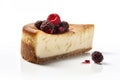 A piece of Torta de Ricota, or Ricotta cheesecake. AI generative Royalty Free Stock Photo