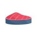 Piece of tuna icon, flat style